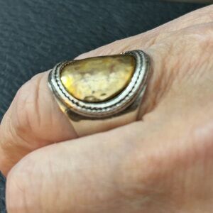 Sterling Silver Ring with Amber Stone